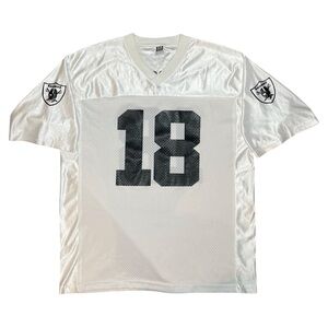 Vintage Randy Moss Oakland Raiders #18 Jersey XL White NFL Football Y2K